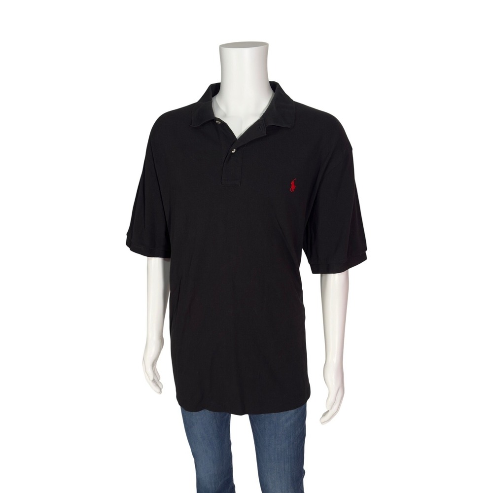 Polo Ralph Lauren Polo Shirt Mens XXL Black Excellent Classic Fit Cotton Pony